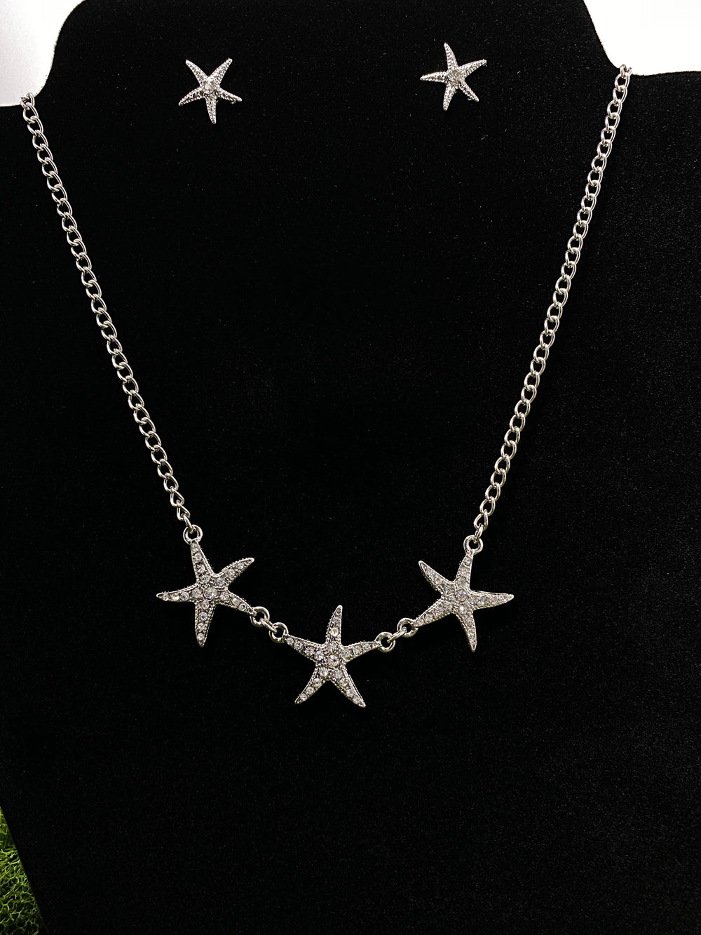 Triple Star Fish Necklace and Earring Set