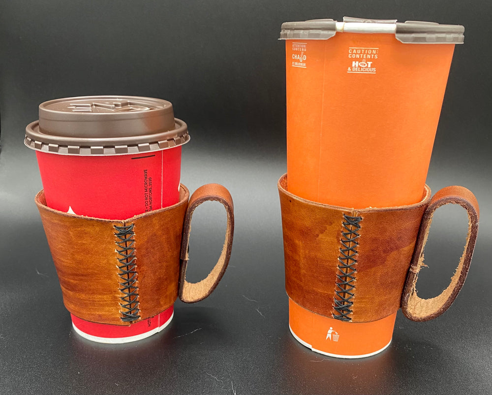 Customized ECAC Leather Coffee Cup Sleeve
