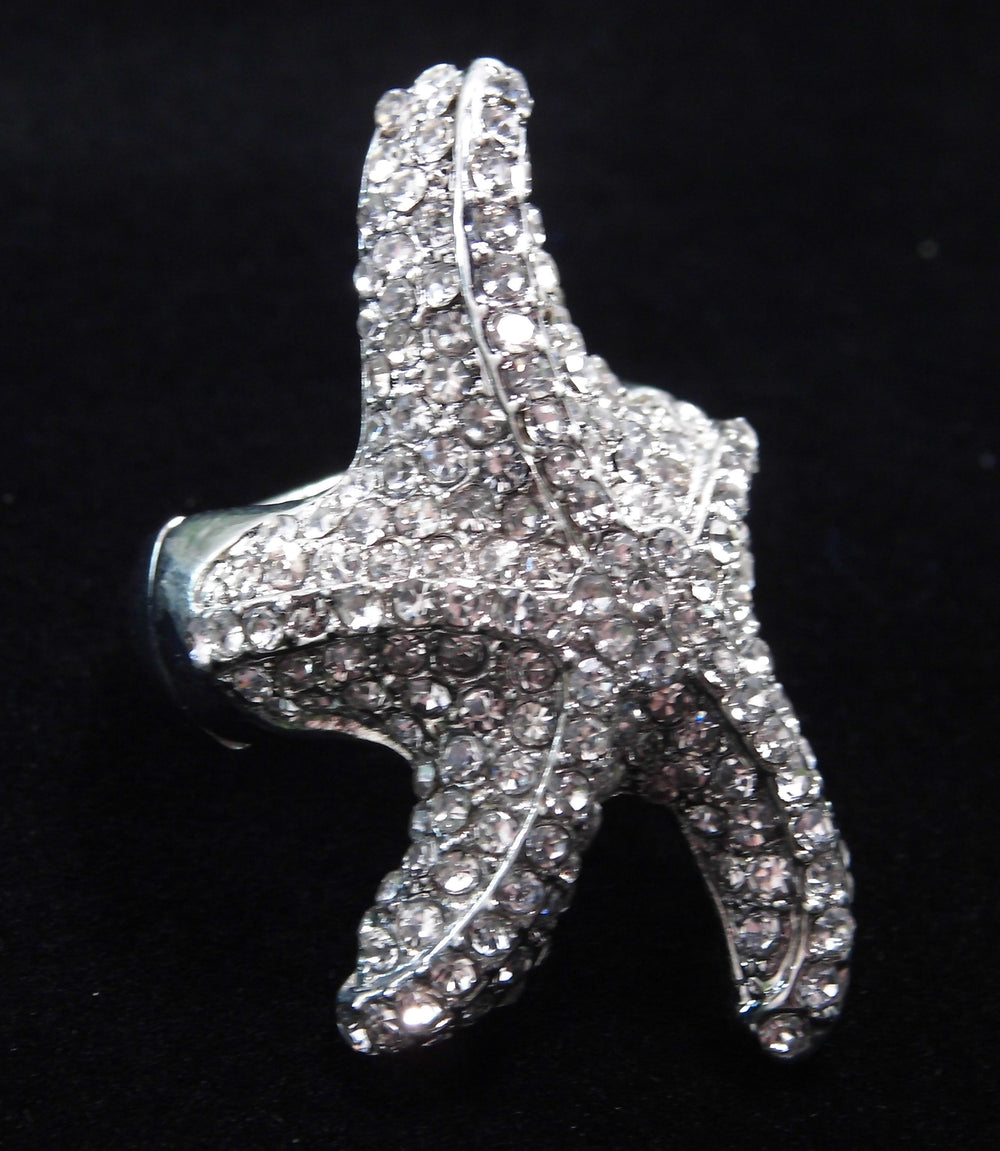 Large Starfish Rhinestone Ring